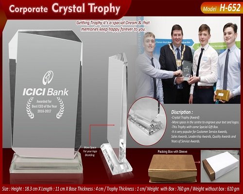 Corporate crysta trophies