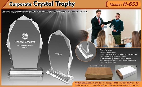 Corporate crysta trophies
